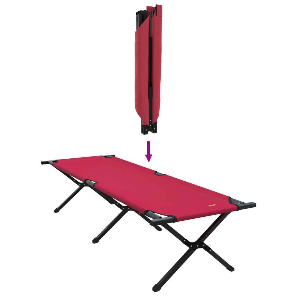vidaXL Folding Sun Bed with Carry Bag Red 600D Oxford Fabric