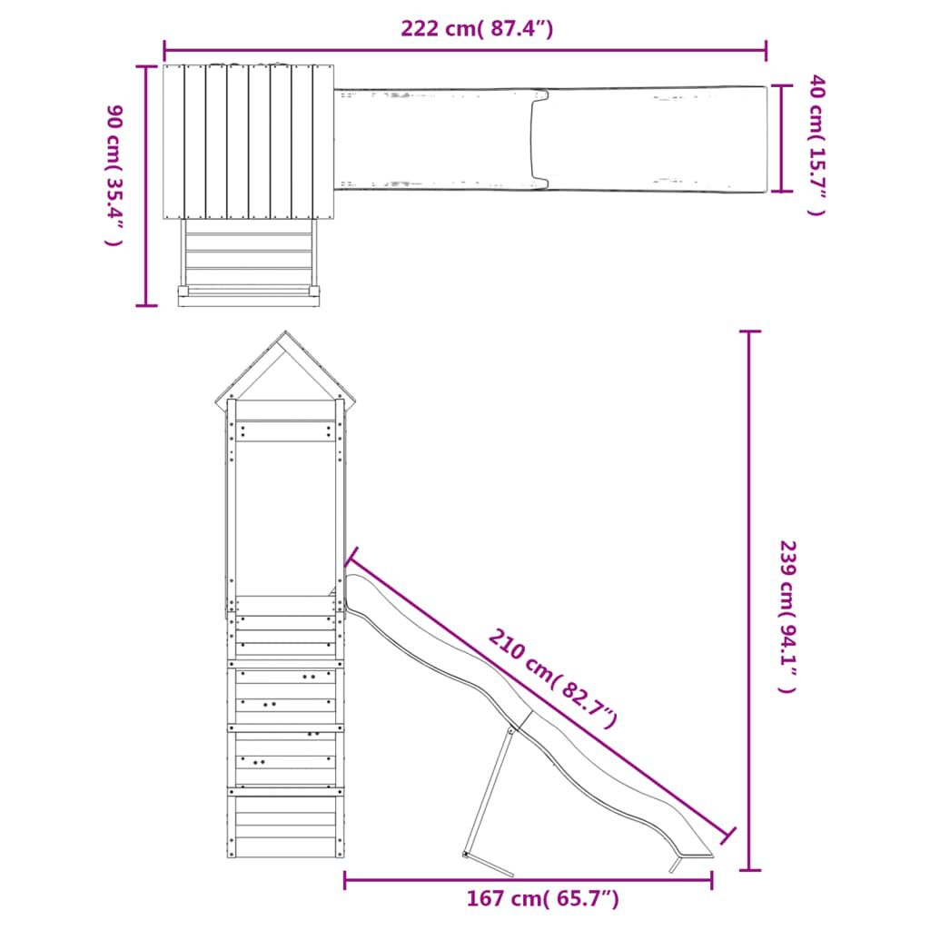 vidaXL Outdoor Playset Impregnated Wood Pine