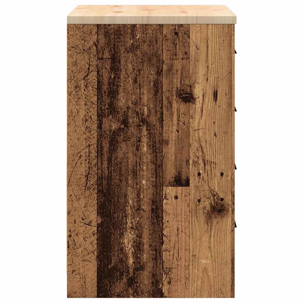 vidaXL Garage Storage Cabinet Old Wood 60x51x85 cm Solid Wood Pine