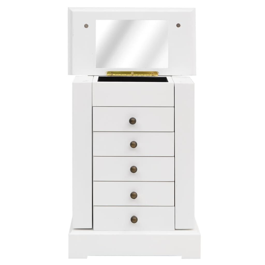 vidaXL Jewellry Case with Mirror MDF 25x13.5x34 cm
