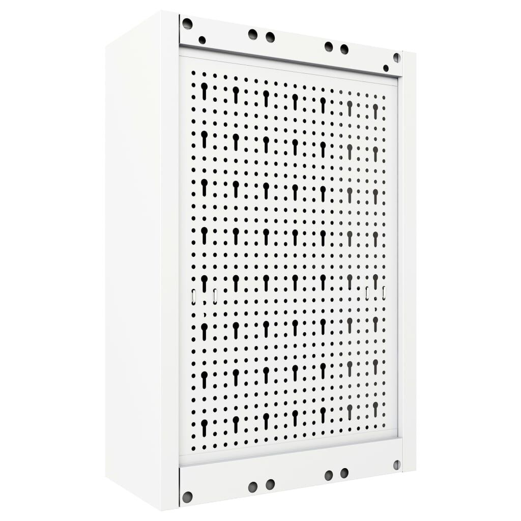 vidaXL Wall Mounted Tool Cabinet Industrial Style Metal Grey and Black