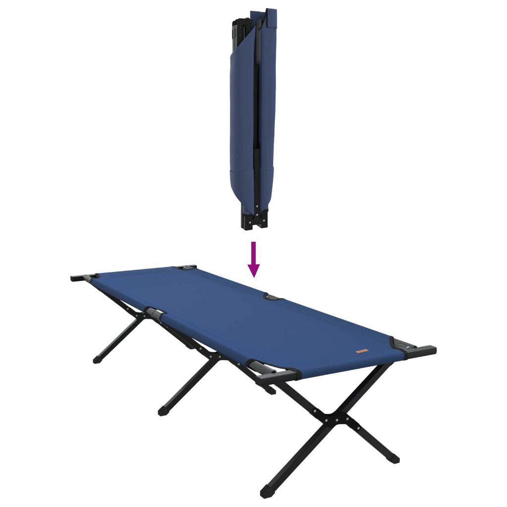 vidaXL Folding Sun Bed with Carry Bag Blue 600D Oxford Fabric