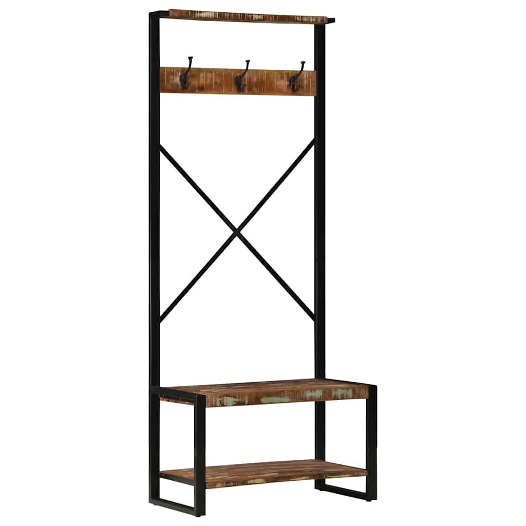 vidaXL Clothes Rack Multicolour 80x40x190 cm Solid Wood Reclaimed