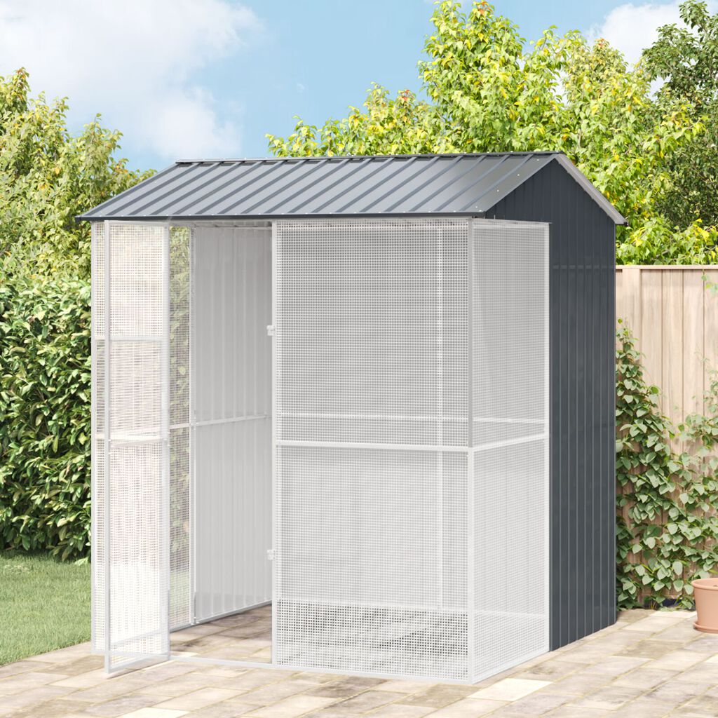 vidaXL Bird Aviary Anthracite 215x210x247 cm Steel