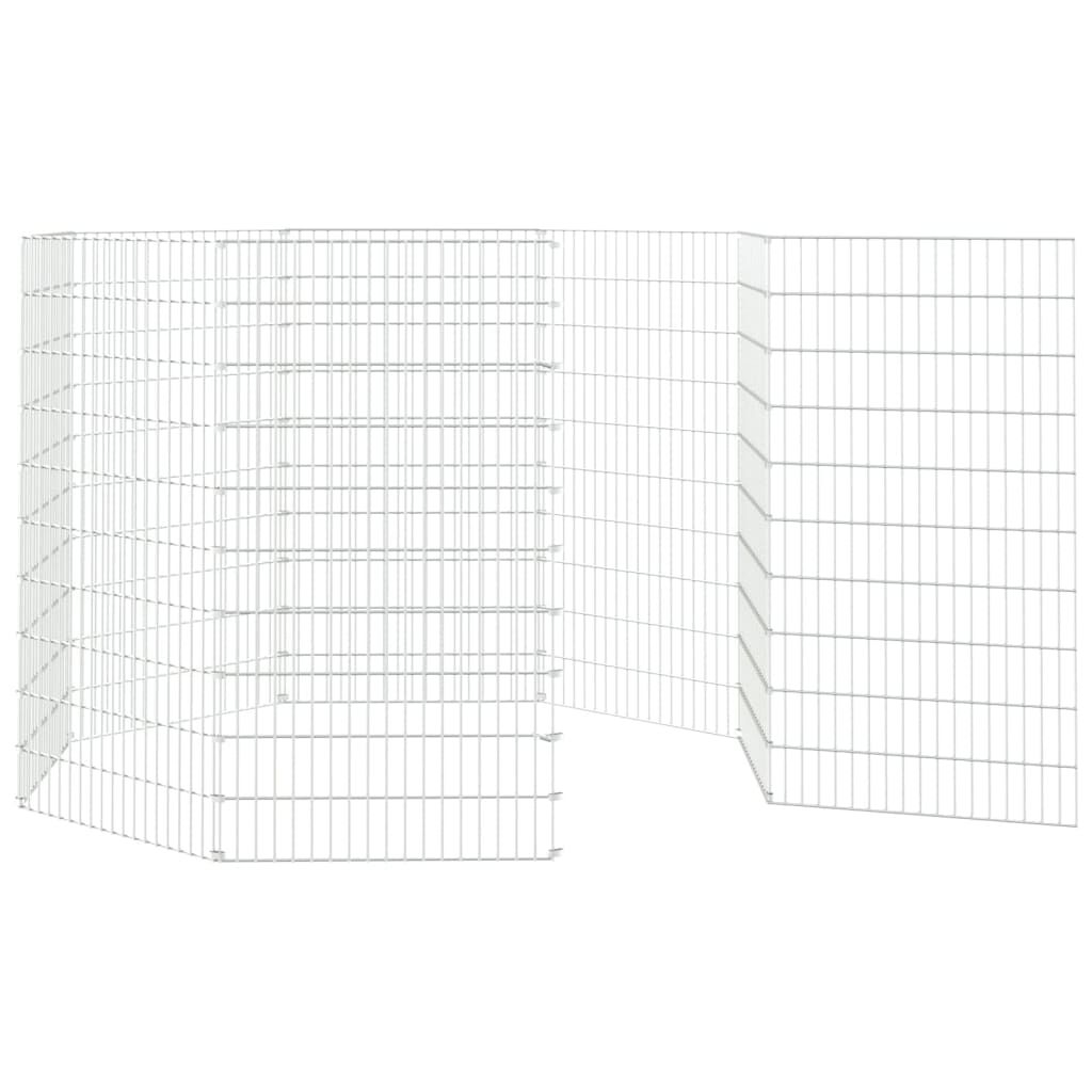 vidaXL Free Range Animal Enclosure 8-Panel 54x100 cm Galvanised Iron