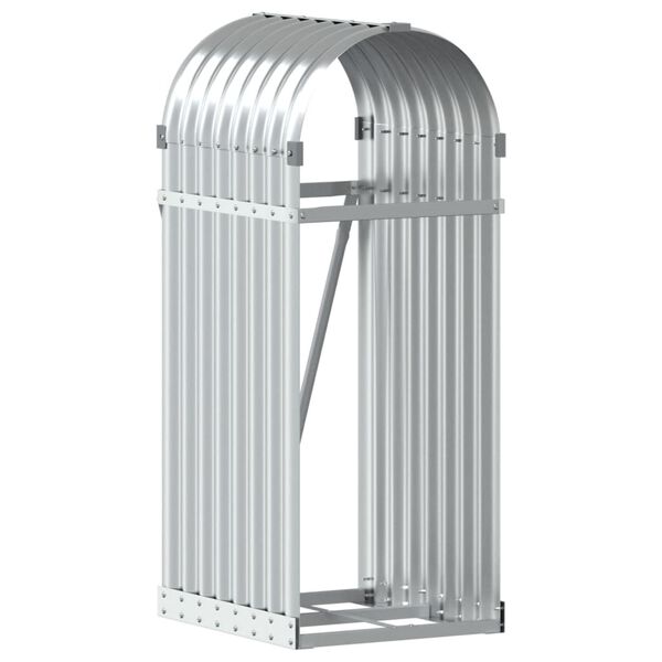vidaXL Log Holder Silver 40x45x100 cm Galvanised Steel