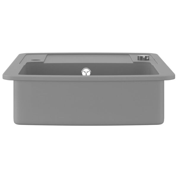 vidaXL Granite Kitchen Sink Single Basin Grey