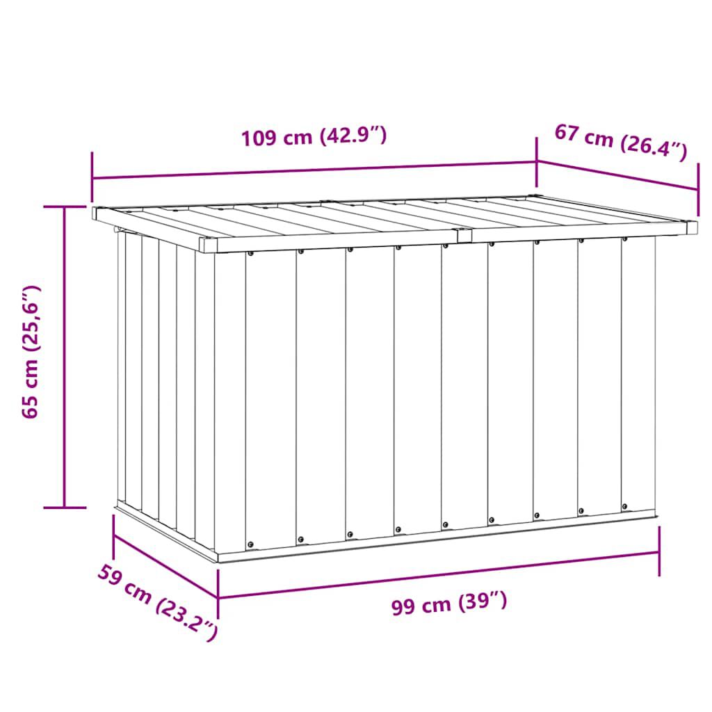 vidaXL Garden Storage Box Brown 109x67x65 cm