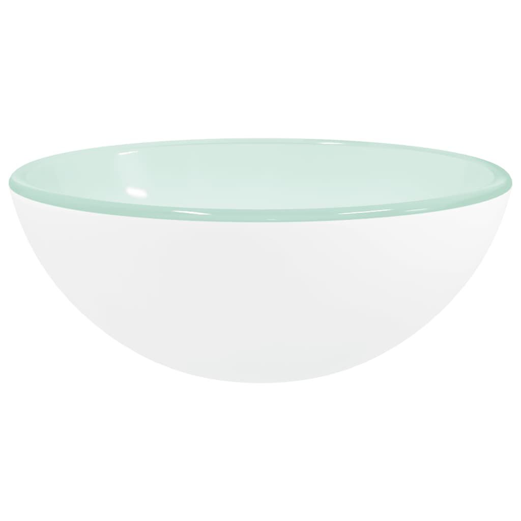 vidaXL Basin Tempered Glass 30x12 cm White