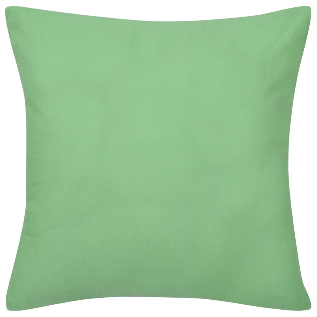 4 Apple Green Cushion Covers Cotton 40 x 40 cm