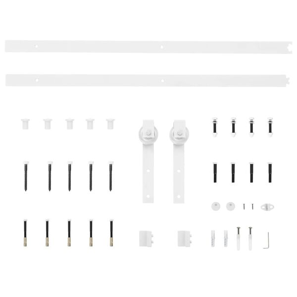 vidaXL Sliding Door Hardware Kit 200 cm Steel White